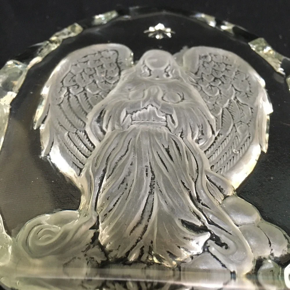 Fifth Avenue 3 Dimensional Angel Sculpture Solid Glass Christmas Spiritual Gift